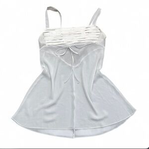 Jones New York XL Y2K White Strappy Chiffon Women’s Tank Top with Front Tie